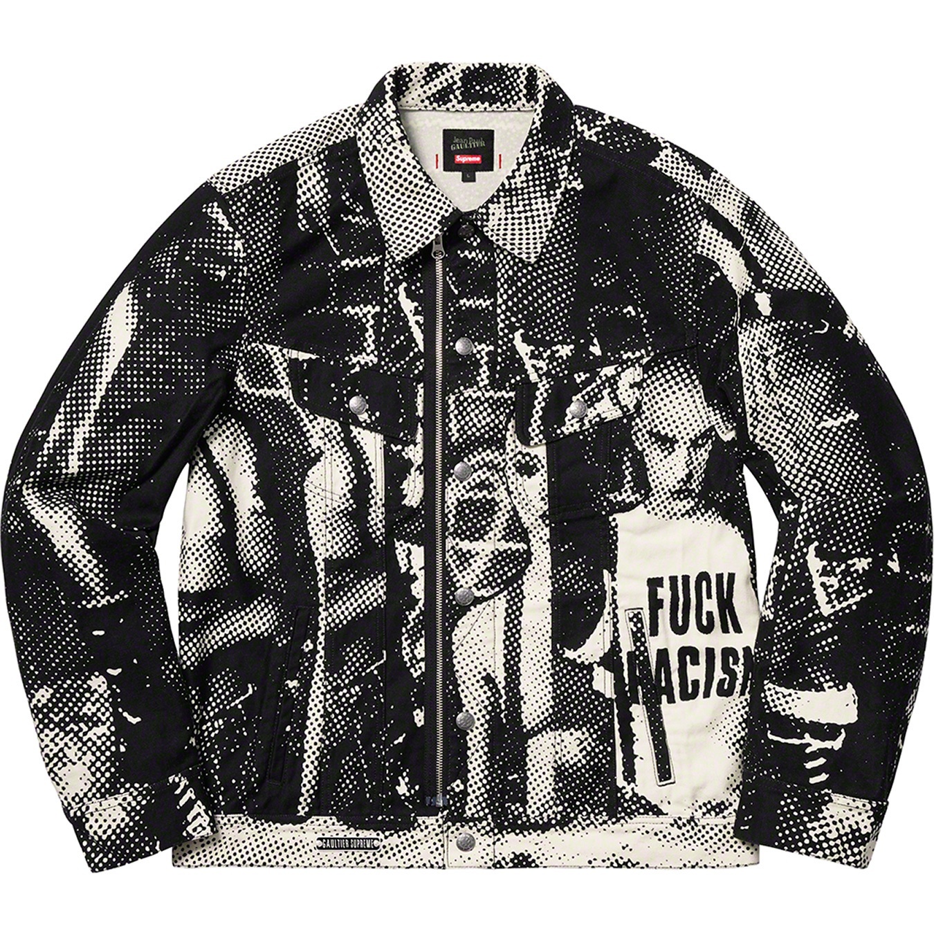 Supreme®/Jean Paul Gaultier® Fuck Racism Trucker Jacket view 4